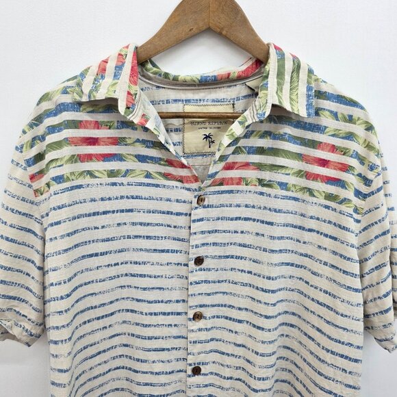 Island Republic Vintage Collection 100% Silk Hawaiian Shirt Size XL Ivory Button - Picture 4 of 10